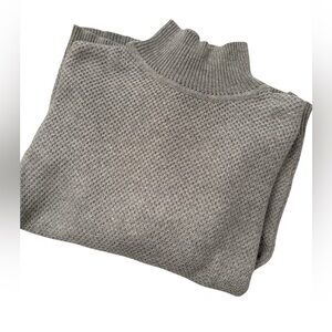 J.McLaughlin Sweater Gray Textured Knit Mock Neck Sweater XS Cotton Modal